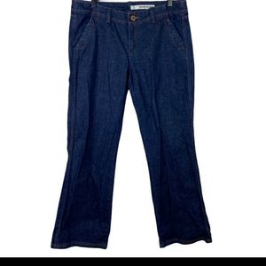 DKNY Wide Leg Denim Trouser Jeans Dark Wash Mid Rise 14